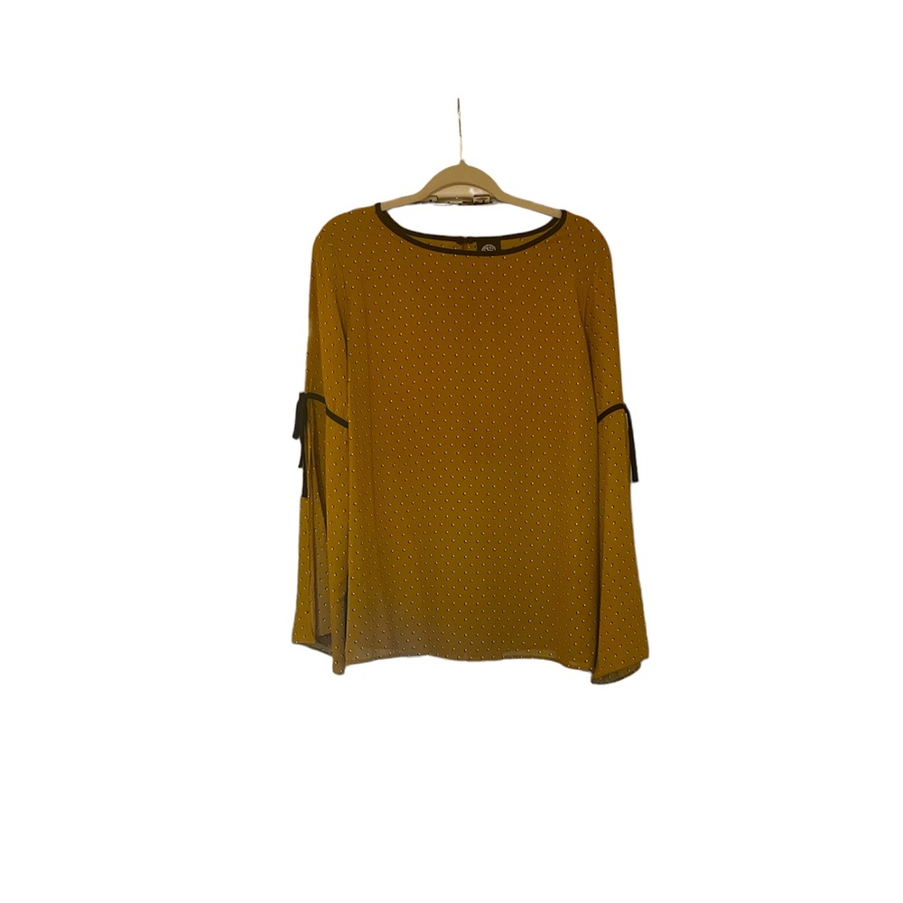 Bobeau | Marigold Yellow Split Long Sleeve Blouse | S